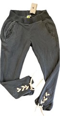 Avocado Brand NWT Women’s Small Joggers Sweatpants Lace Up Ankles Gray-Green USA