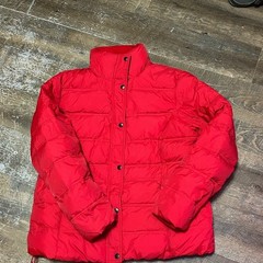 Lands’ End Women’s Bold Red Snap/ Zip Winter Coat Size XL