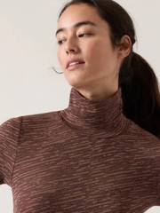 Athleta Flurry Seamless Turtleneck-Noble Rustic Beige- Size XS-NWT