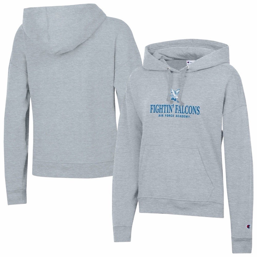 NWT Women’s Size Small Champion Gray Air Force Falcons Fleece Hoodie Relaxed Fit