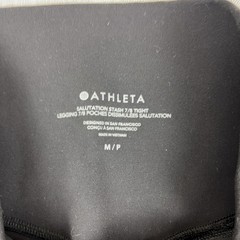 Athleta Leggings Womens M Petite Black Salutation Stash 7/8 Tight Ankle Pockets