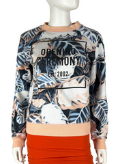 Opening Ceremony Cotton Floral Sweatshirt Top 4 US 40 IT S Pink Blue White Auth