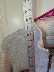 L.L. Bean Womens Quilted Quarter Zip Pullover Sweatshirt Size XL Gray
