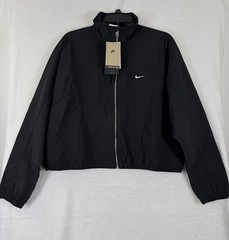 Nike Sportswear Jacket Large Womens Everything Wovens Black Full Zip Cropped NWT