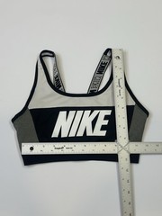 Nike Classic Medium Support Sports Bra | Branded Straps Black White Grey | S