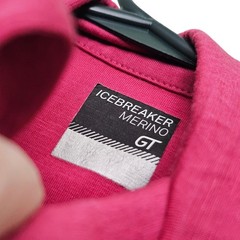 Icebreaker Merino GT 1/4 Zip Long Sleeve Athletic Top Women’s S Pink Navy Wool