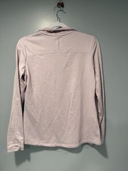 Layer 8 Women’s Quick Dry Collared Long Sleeve Zip Pullover Top M Light Pink