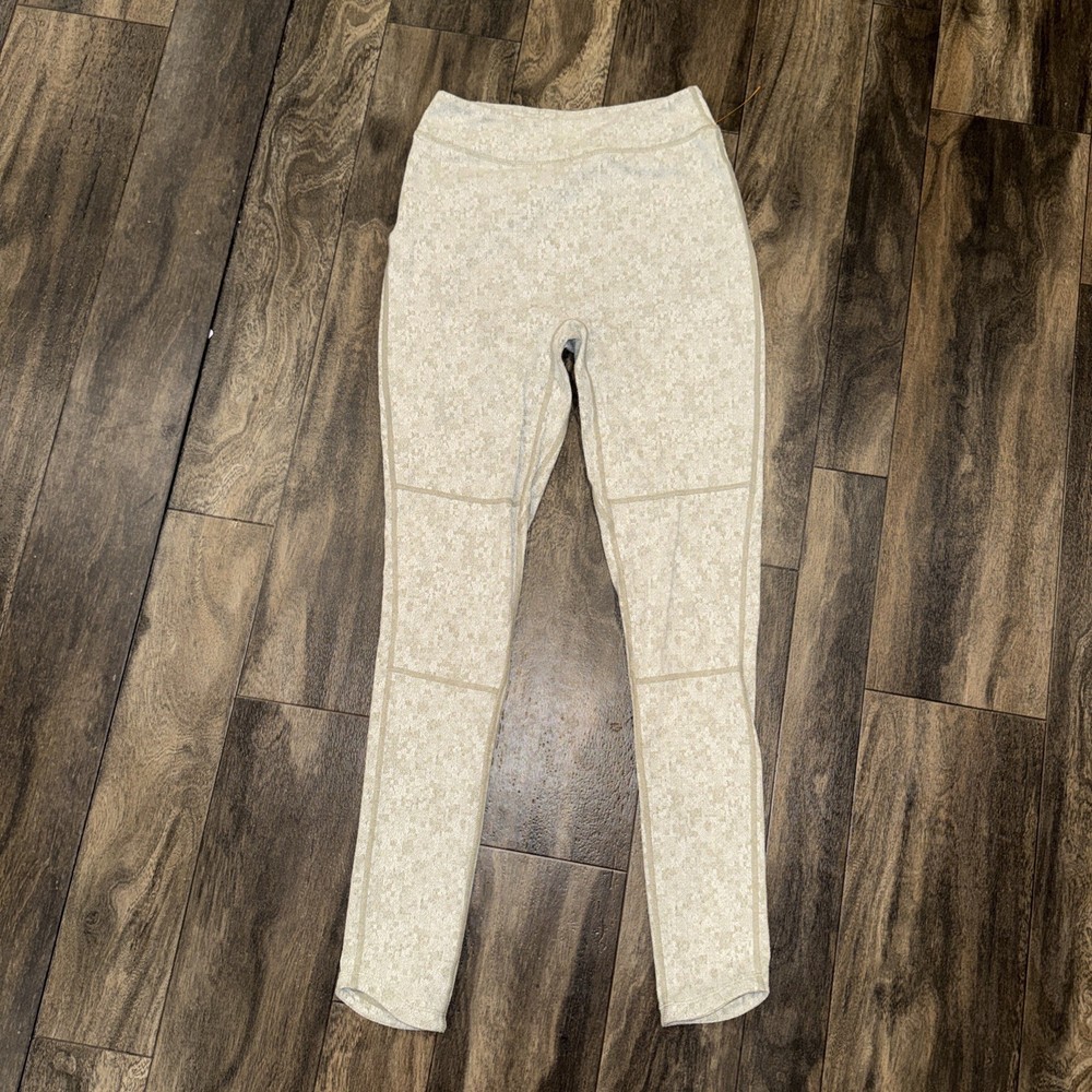 Gymshark Fleur Texture Leggings Women’s High-Rise Khaki Green Full Length Size S