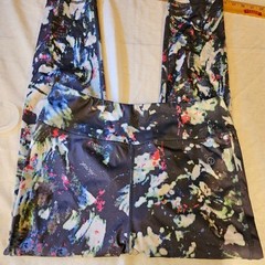Vogo Womens Athletic Pants Large Leggings Gray Pink Blue White Galactic Design