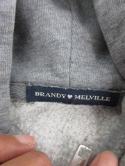 Brandy Melville Hoodie Womens One Size Gray Full Zip Fleece Sweatshirt Pockets
