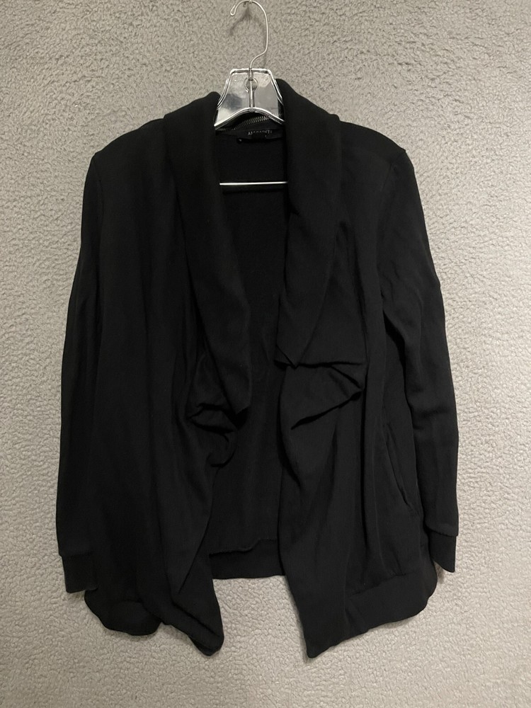 AllSaints Womens Dahlia Sweat Jacket Size Medium Black Adult Cotton Blend