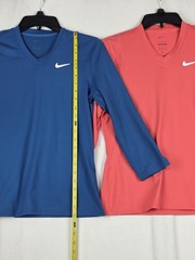 Lot 2 Nike Dri-FIT Women’s Size S Blue & Orange Slim Fit Athletic Top 3/4 Sleeve
