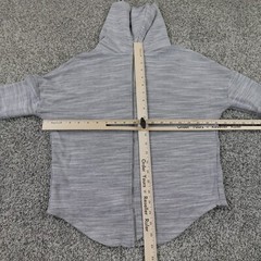 Karen Millen Sweater Womens 10 Gray Heather Zip Cowl Turtle Sweatshirt Jacket