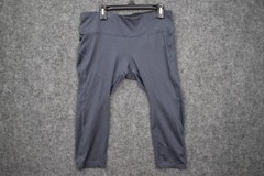 Pony Leggings Women Medium Blue Stretch Back Key Money Pocket Athletic Gym Yoga