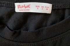 Romwe Bumblebee Crop Top Baby Tee Black Womens S