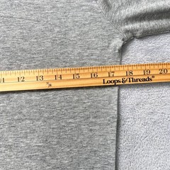 Fabletics Long Sleeve Scoop Neck Tee L Gray Cotton Blend Logo Top Athleisure