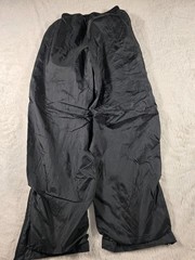 NIKE Windbreaker Track Pants Cotton Jersey Lined Black Ankle Zip Womens XS (0-2)