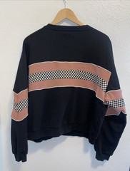 Dixxon Racing Flag Black Pink Fleece Crew Neck Sweatshirt Medium Logo
