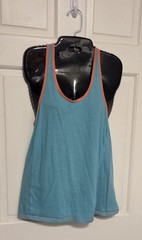 Champion Women’s M Racerback Tank Top Teal Blue Orange Mesh Athletic Gym…
