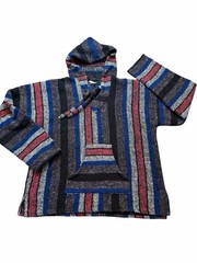 Striped Baja Hoodie in Red White & Blue XL