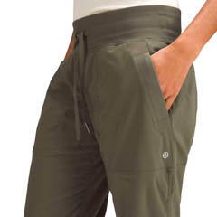 LULULEMON Dance Studio Full Length Pants ARMY GREEN W5ENOR Mid-Rise Pull-On SZ 4