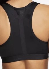 Nike Womens Black Swoosh Air Force 1 Laced Up Front Racerback Sports Bra