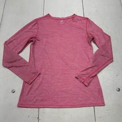 Athletic Worns Pink White Long Sleeve Crew Athletic Shirt Womens Size XS (0-2)