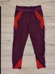ADIDAS IVY PARK 3 STRIPES LEGGINGS – MAROON & ORANGE – WOMENS LARGE
