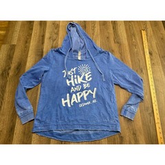 U.S. Apparel Just Hike And Be Happy Sedona AZ Hoodie Women Medium Blue Travel