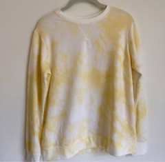 Women’s Stars Above Yellow Tie-Dye Beautifully Soft Fleece Sweatshirt, Size M