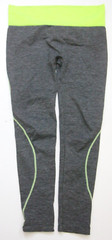 Champion Gray Yellow Athletic Tights Pants Polyester Spandex Small 30 x 27 1-582