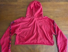 ADAPTATION Hollywood Forever Cropped Hoodie Red Black Gothic Graphic Womens XS