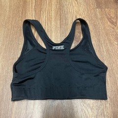 Pink Victorias Secret Ultimate Unlined Solid Black Racerback Sports Bra XS B70