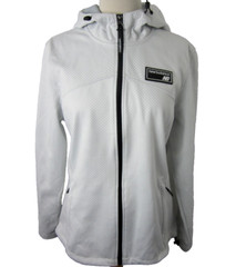 New Balance RN 130893 Windbreaker Hooded Jacket Size L White NEW