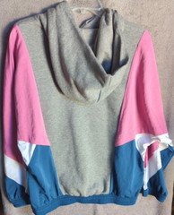 Vtg Nike Women’s Hoodie Windbreaker XS Pink Gray Blue Icon Clash Pullover Jacket
