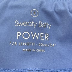 Sweaty Betty POWER Womens S 7/8th Cropped Workout Leggings Pocket Blue