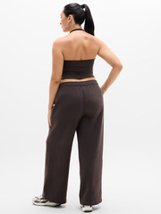 Athleta 2X Forever Fleece Wide Leg Navy Sweatpant High-Rise Plush Pull-On NWT