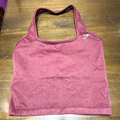 Gymshark Maroon Solid Halter Top Wireless Pullover Sports Bra Shirt Women’s M