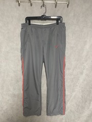 Nike Pants Women L Gray Sweat Track Joggers Lined Ankle Snap Zip Pockets Warm Up