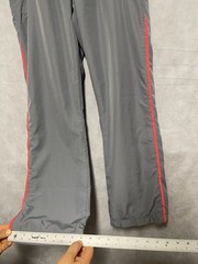 Nike Pants Women L Gray Sweat Track Joggers Lined Ankle Snap Zip Pockets Warm Up