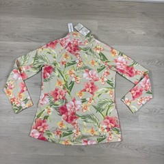 Tommy Bahama Aruba Full Zip Sweatshirt Womens Medium Floral Fleur De Lei