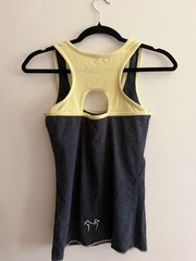 Green Apple Women’s Racerback Tank Top Gray/Yellow Breathable Quick Dry Cotton S
