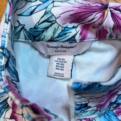 Tommy Bahama Active Jacket Womens XS White Floral Zip Up Thumbhole Athleisure