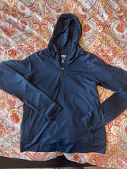 NWT Helly Hansen Women’s Shine Solen 1/2 Zip Sun Hoodie Navy Blue XS/TP UPF 50+