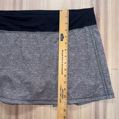Lululemon Align Sweetheart Bra Pace Rival Tall 15″ Skirt Set Black Gray Sz 12