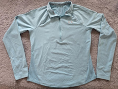 Womens Medium Shirt Under Armour Blue 1/2 Zip Run Pullover Thumbholes Athletic