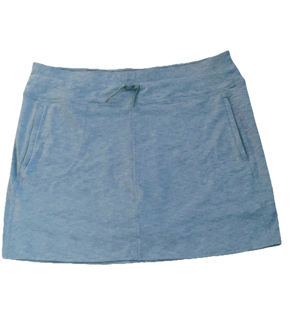 Kuhl Women’s Harmony Knit Skort Zipper Pockets Drawstring Blue Heather Size XL