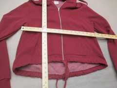 Victorias Secret Size XS Womens Bordo Cotton Blend Hooded Full Zip Jacket 745