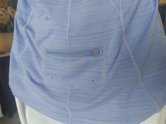 Athleta knit top victorian periwinkle size medium petite EUC