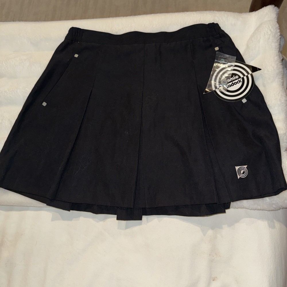 NWT Jamie Sadock Skirt Pleated Tennis Golf Athletic Black Skirt Womens Sz 12